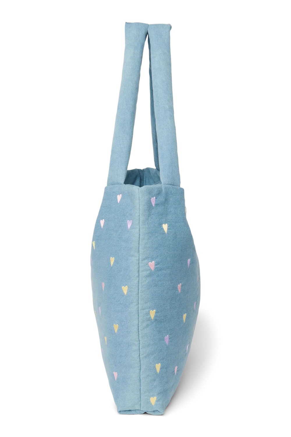 Denim Mom Bag | Light Blue Hearts