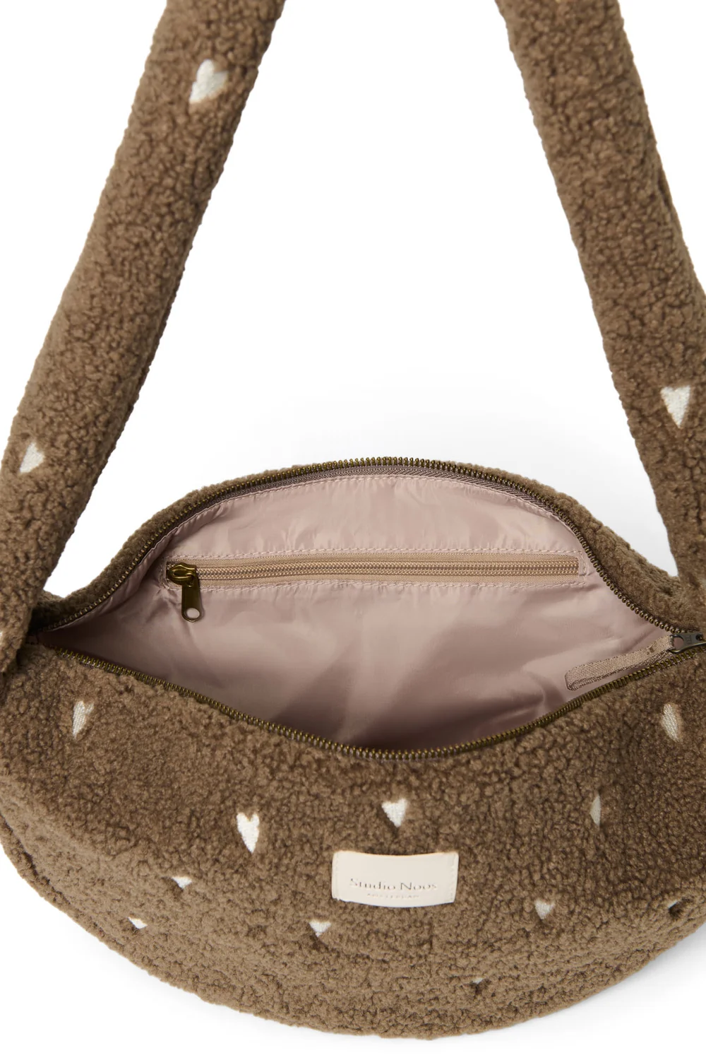 Teddy Mini Cross Body Bag | Brown Hearts