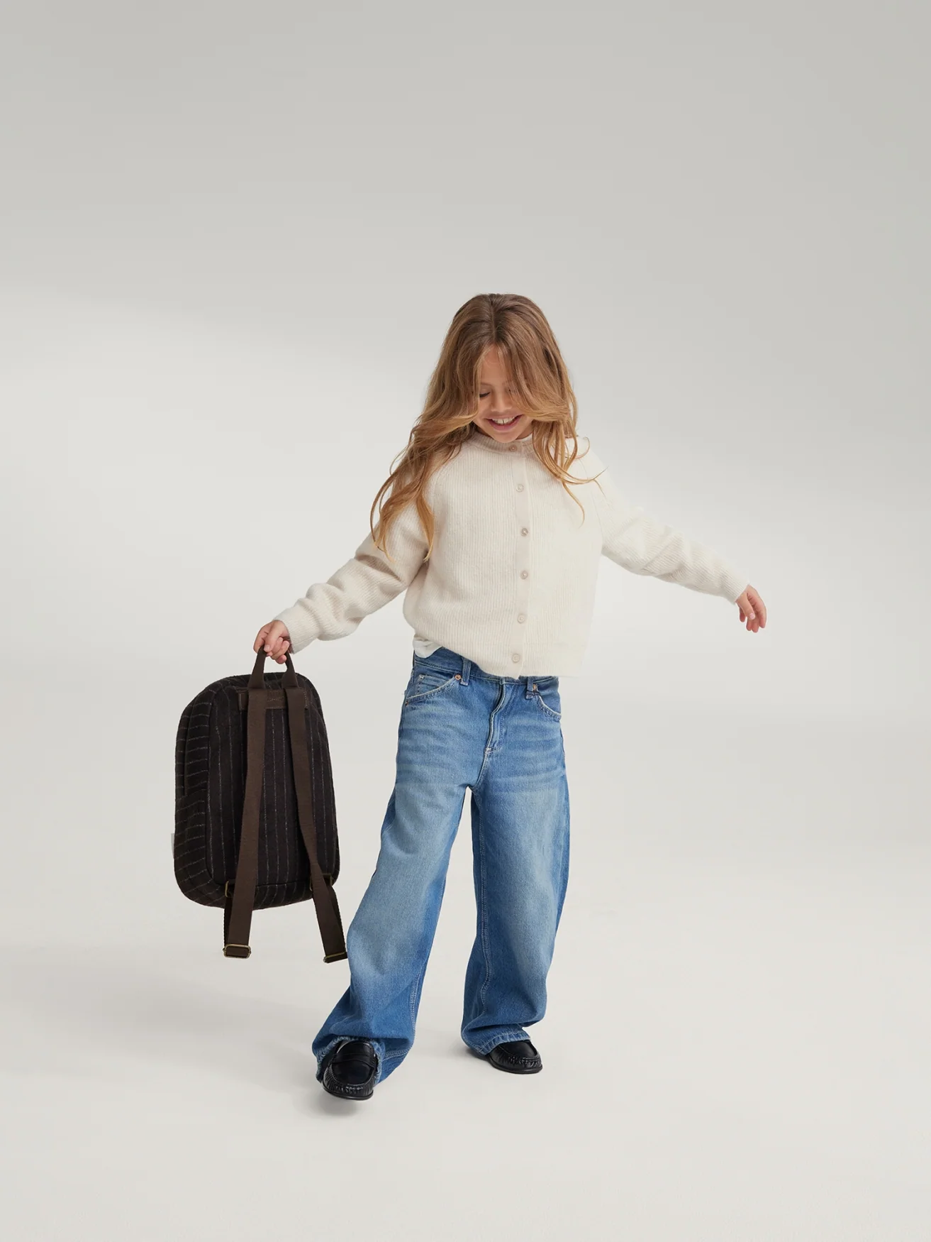 Flannel Chalkstripe Midi Backpack | Brown