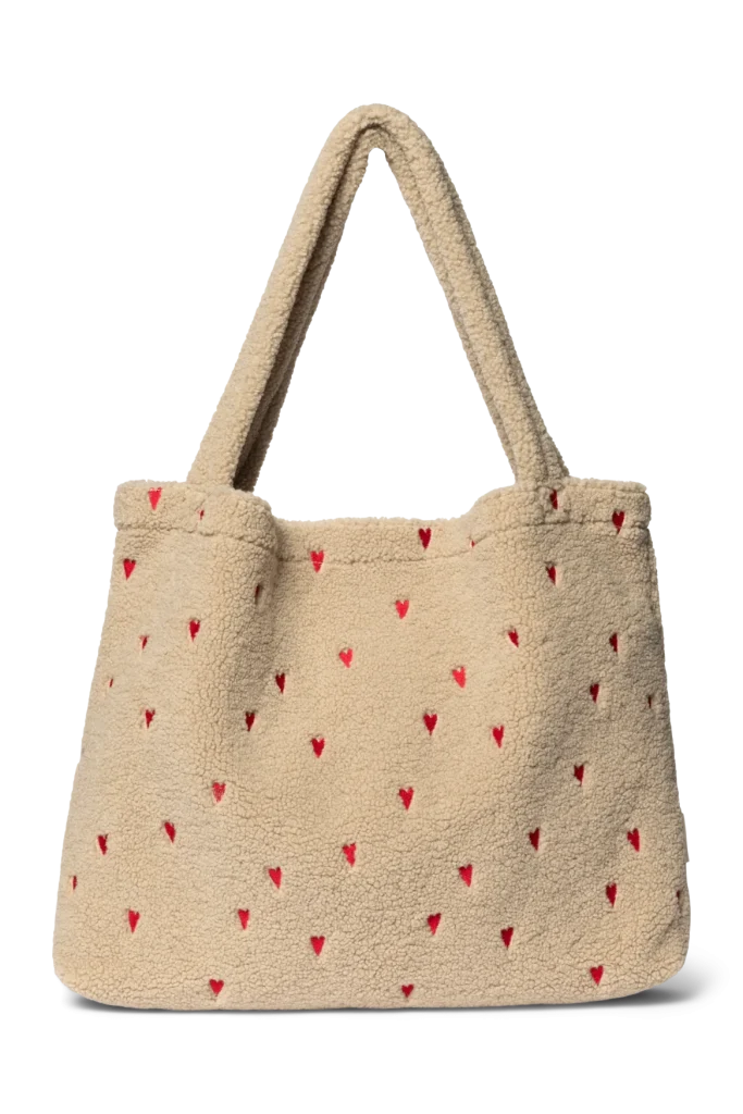 Teddy Mom Bag | Ecru Hearts