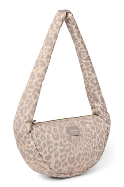 Puffy Mini Cross Body Bag | Beige Leopard