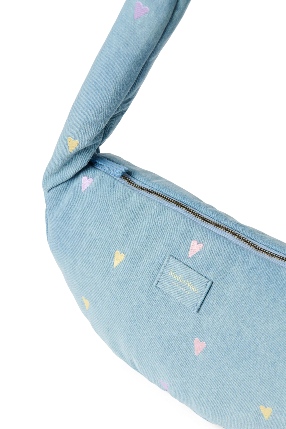 Denim Mini Cross Body Bag | Light Blue Hearts