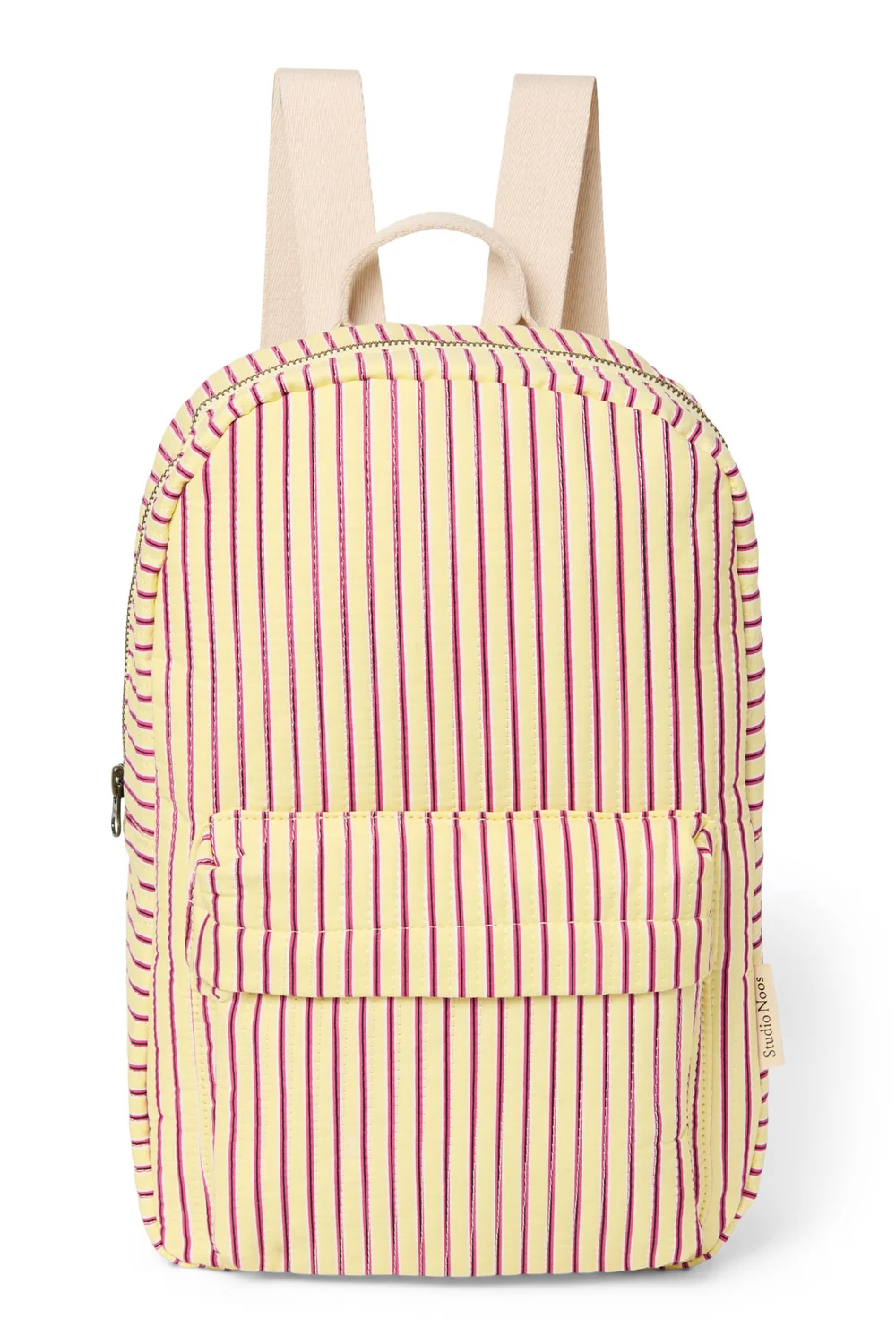 Poplin Striped Midi Backpack | Butter Yellow