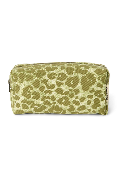 Cotton Pouch | Green Leopard