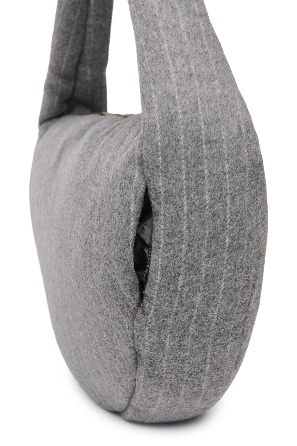 Flannel Chalkstripe Cross Body Bag | Light Grey