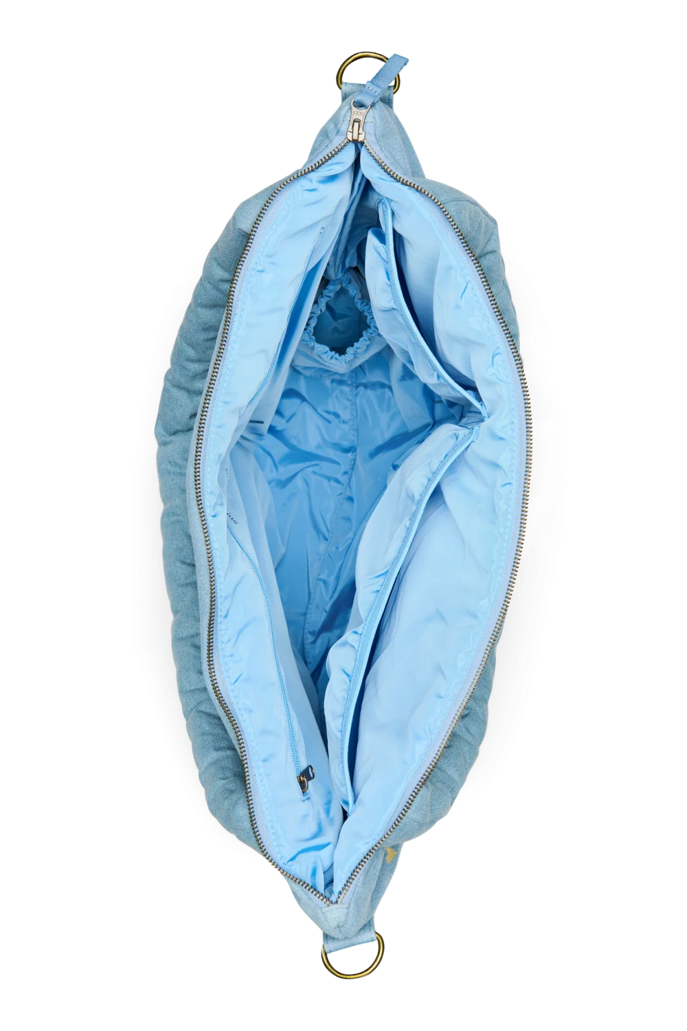 Denim Diaper Bag | Light Blue Hearts