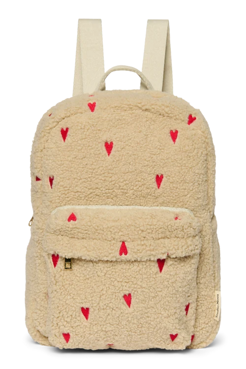 Teddy Midi Backpack | Ecru Hearts