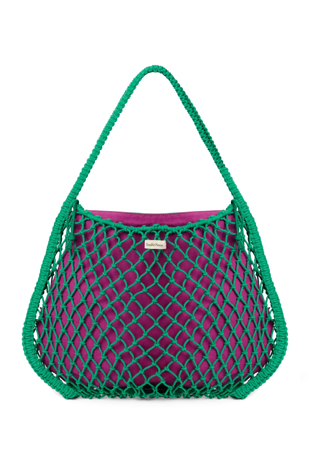 Purple-Green Reversible Insert | Green Macramé Mom Bag with