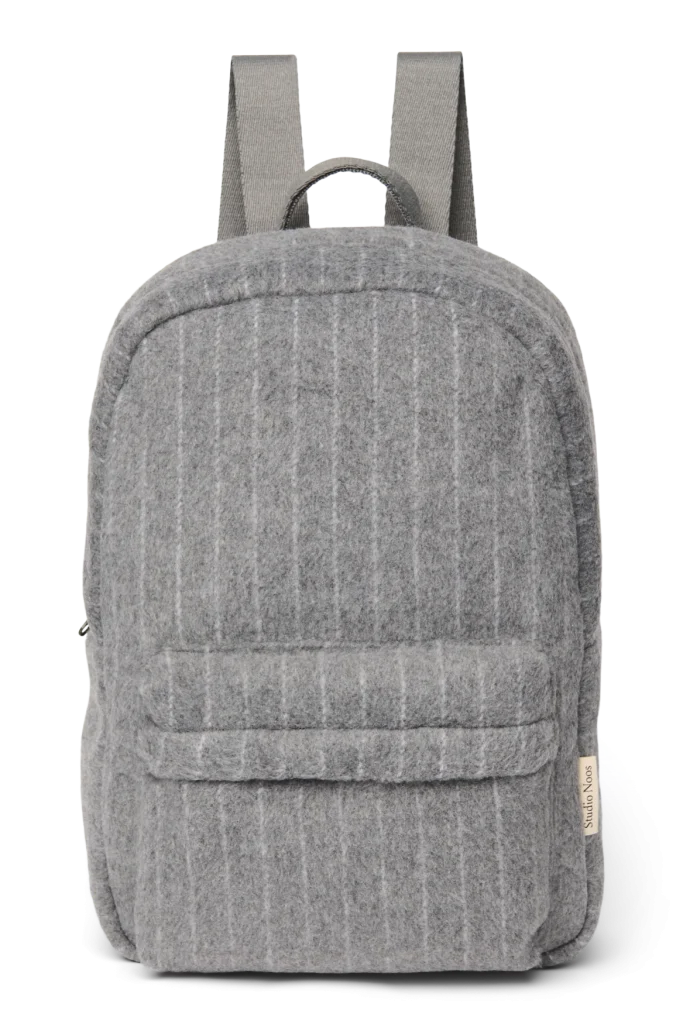 Flannel Chalkstripe Midi Backpack | Light Grey