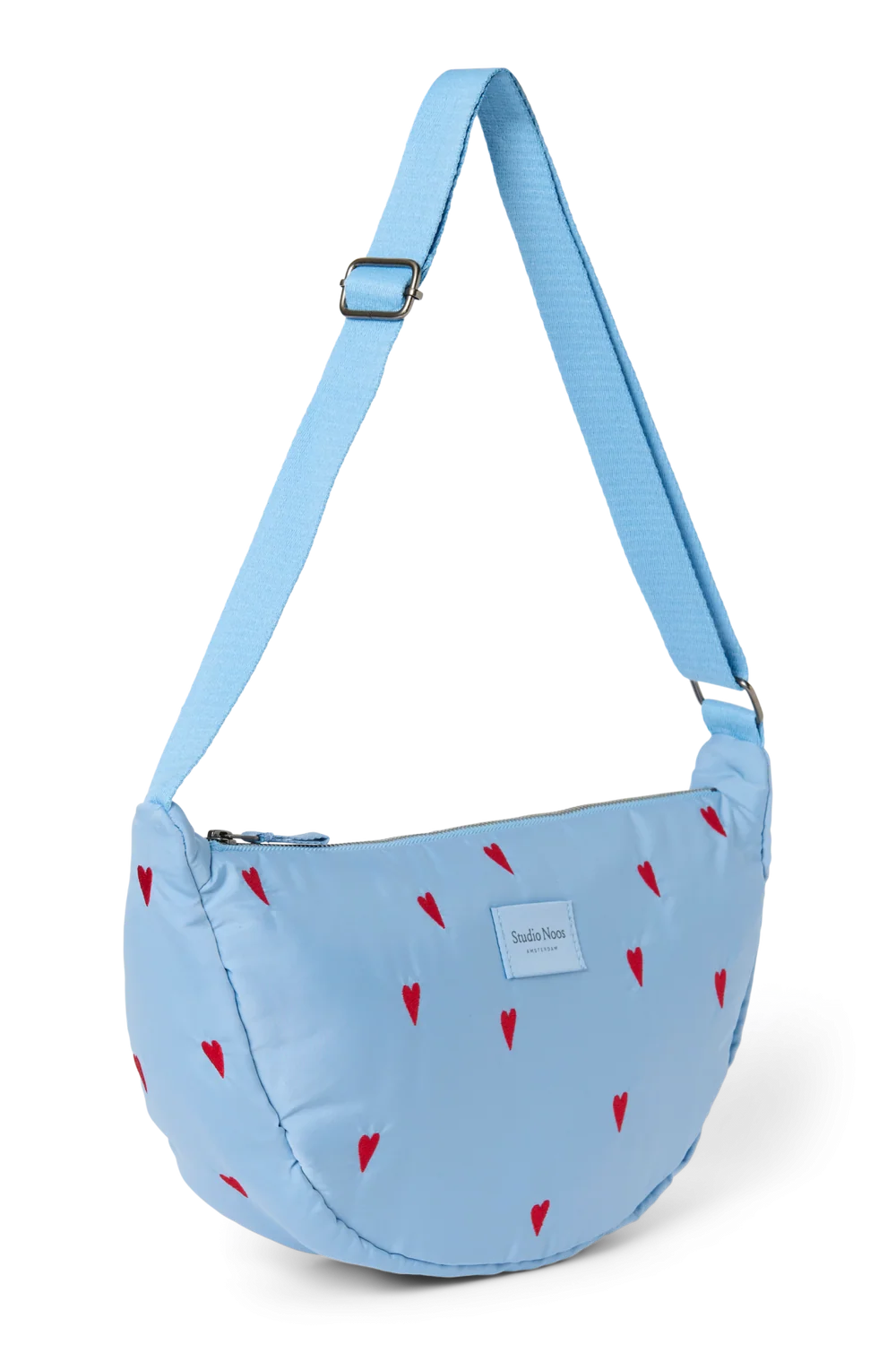 Puffy Adult Fanny Pack | Light Blue Hearts
