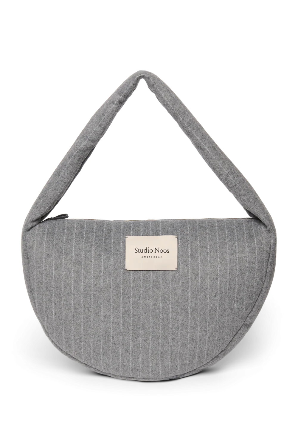 Flannel Chalkstripe Cross Body Bag | Light Grey