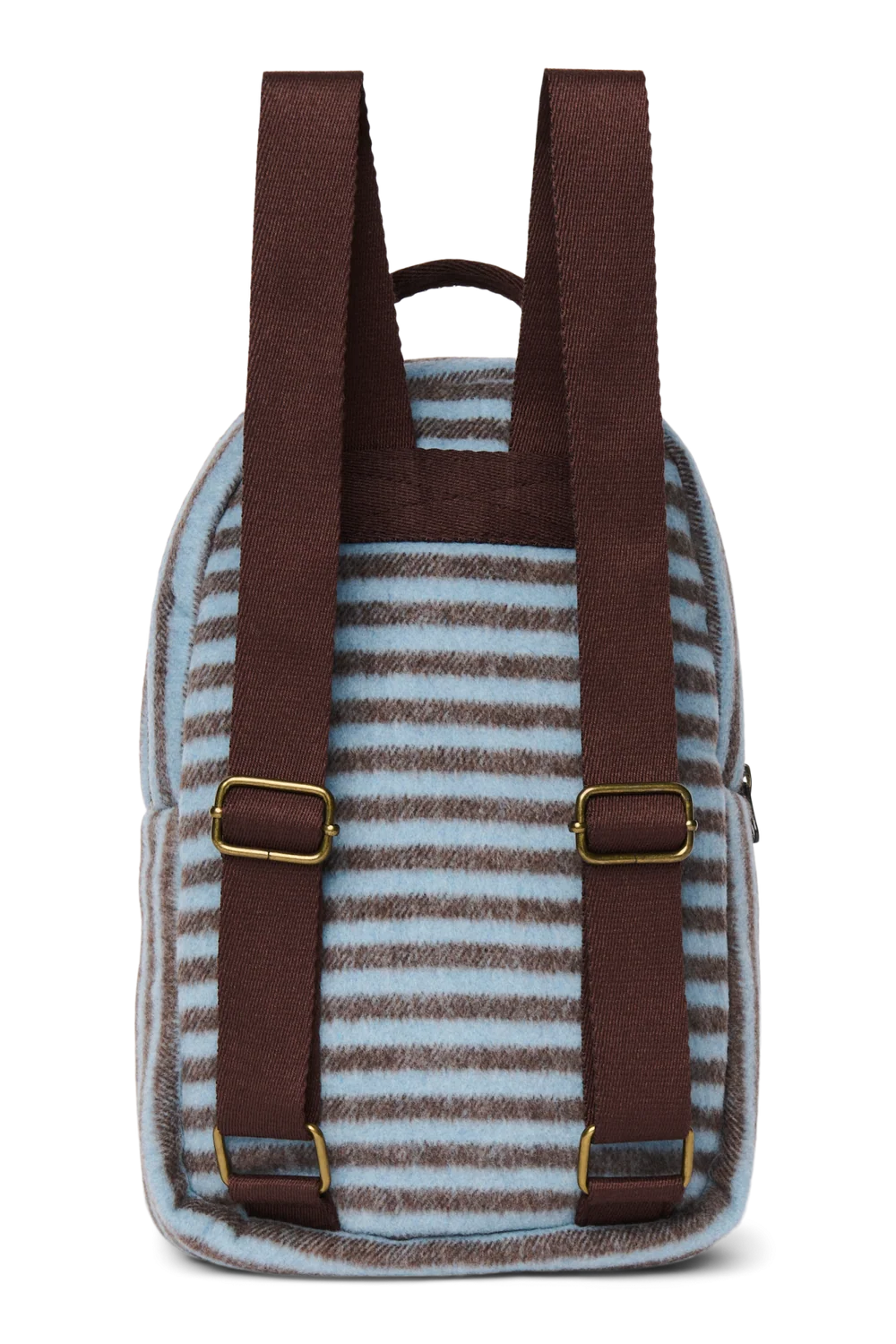 Stripy Wool Mini Backpack | Light Blue / Brown