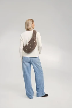 Teddy Mini Cross Body Bag | Brown Hearts