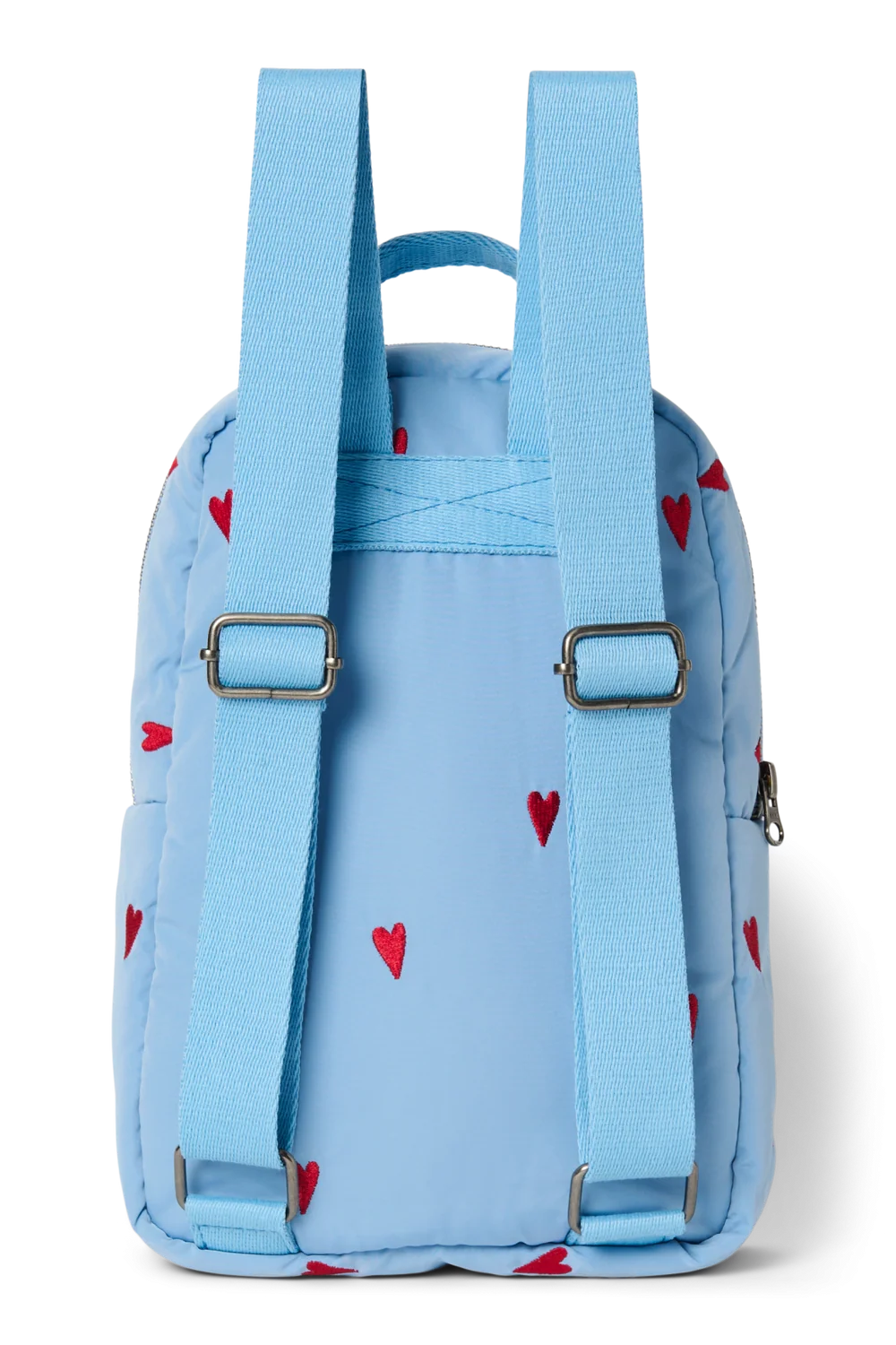Puffy Mini Backpack | Light Blue Hearts