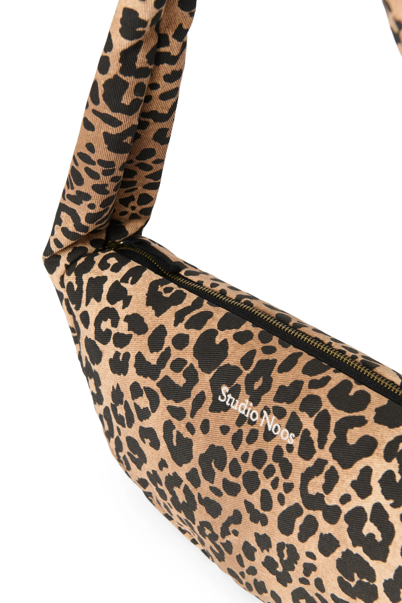 Cotton Mini Cross Body Bag | Brown Leopard