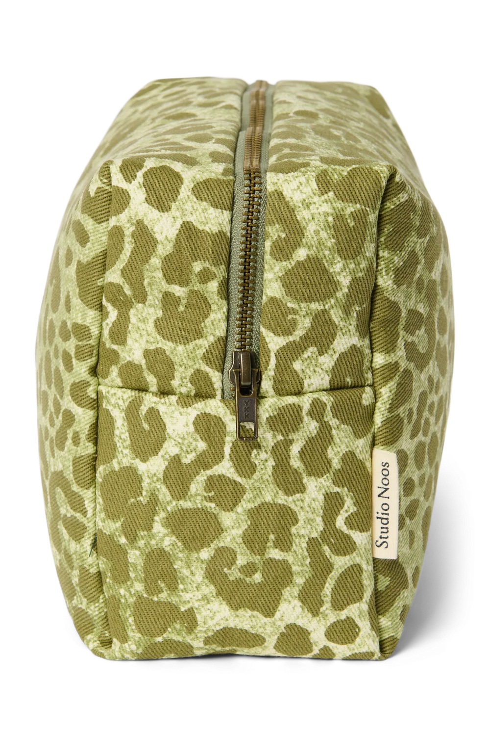 Cotton Toiletry Bag | Green Leopard