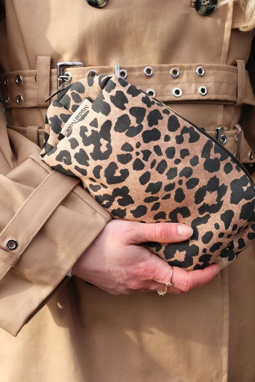 Cotton Pouch | Brown Leopard