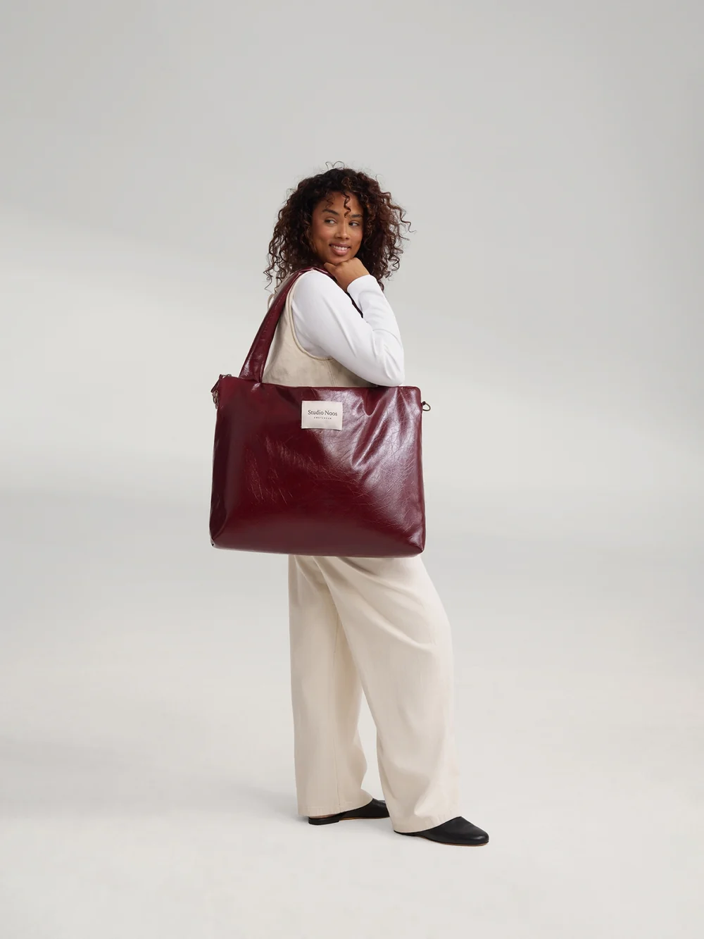 Vegan Leather Diaper Bag | Burgundy