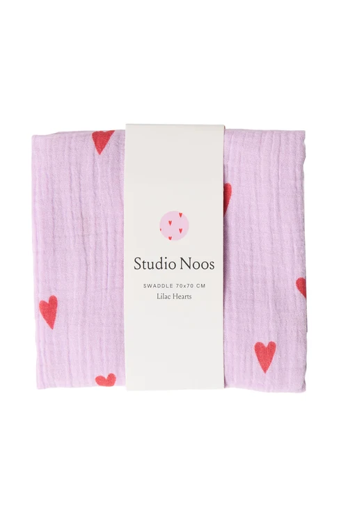 Swaddle Print Medium | Purple Hearts