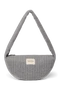Flannel Chalkstripe Mini Cross Body Bag | Light Grey