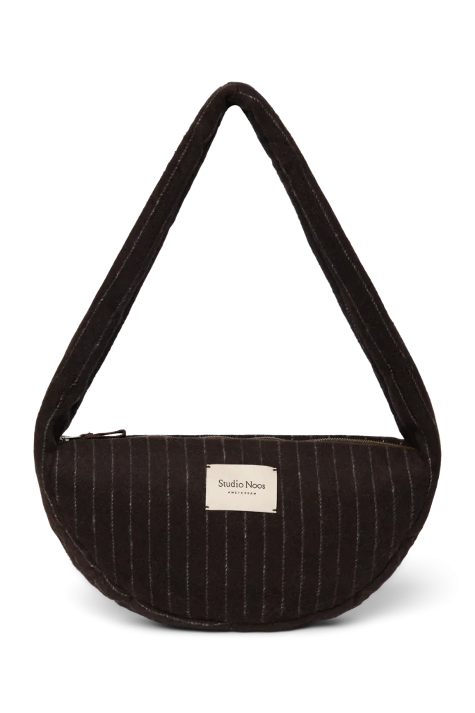 Flannel Chalkstripe Mini Cross Body Bag | Brown