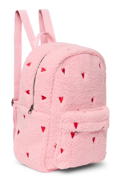 Teddy Midi Backpack | Light Pink Hearts