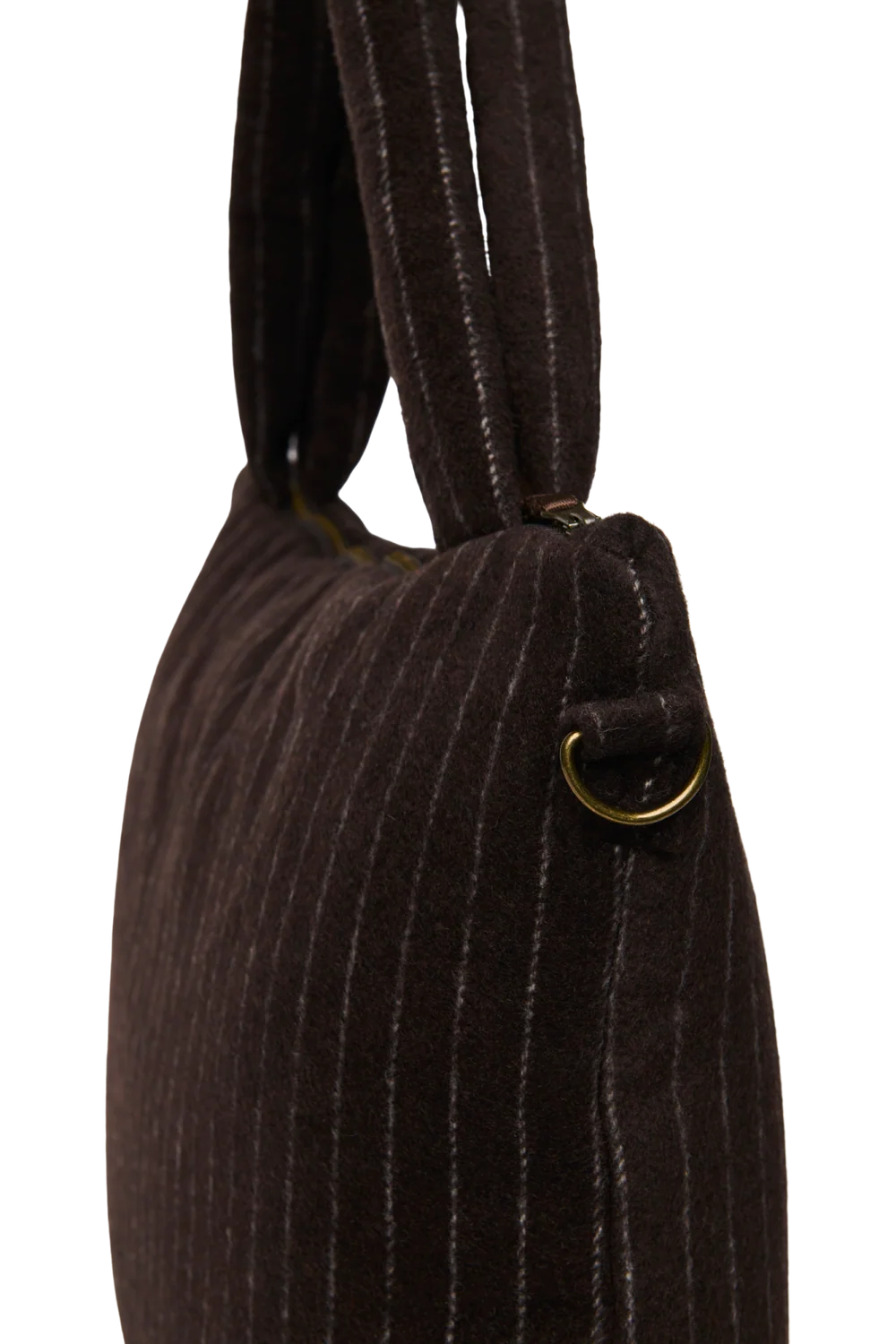 Flannel Chalkstripe Diaper Bag | Brown