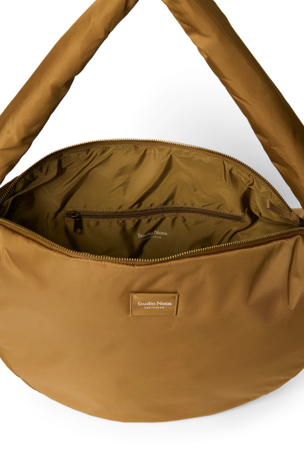 Technical Puffy Cross Body Bag | Brown