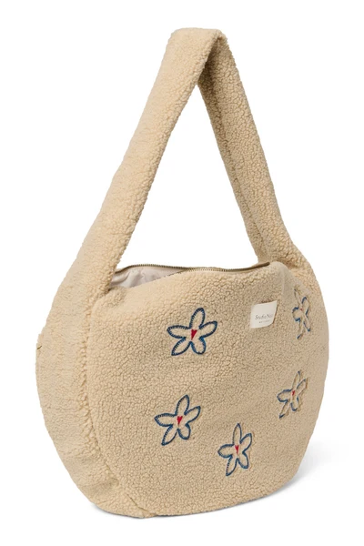 Teddy Cross Body Bag | Ecru Flower Heart