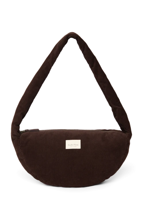 Rib Puffy Mini Cross Body Bag | Dark Brown