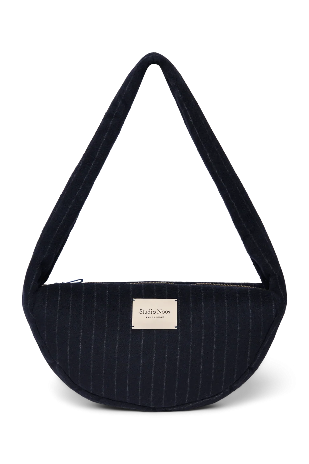Flannel Chalkstripe Mini Cross Body Bag | Dark Blue