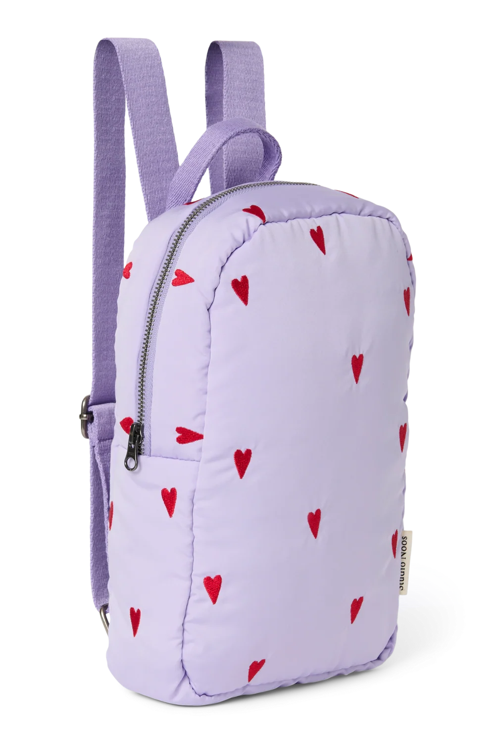 Puffy Mini Backpack | Purple Hearts