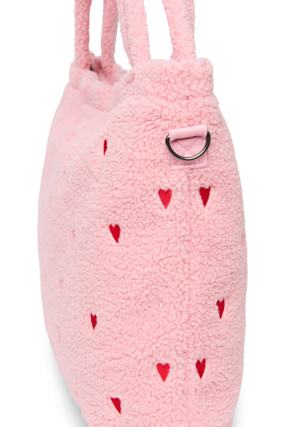 Teddy Diaper Bag | Light Pink Hearts