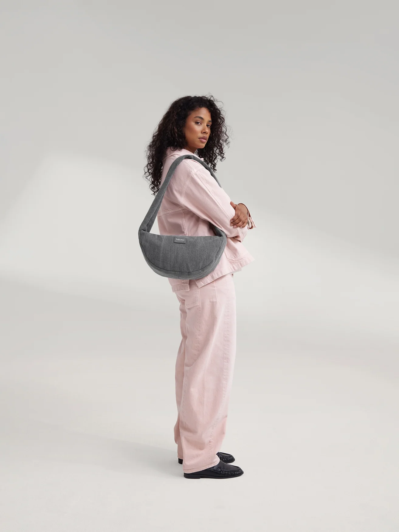 Denim Mini Cross Body Bag | Grey