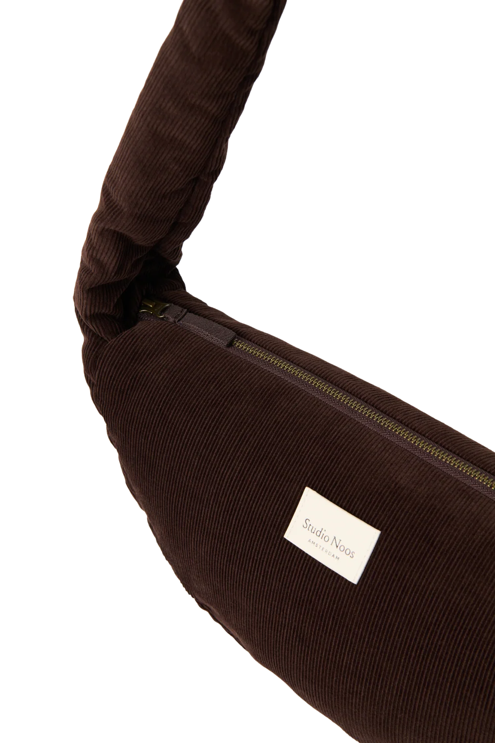 Rib Puffy Mini Cross Body Bag | Dark Brown