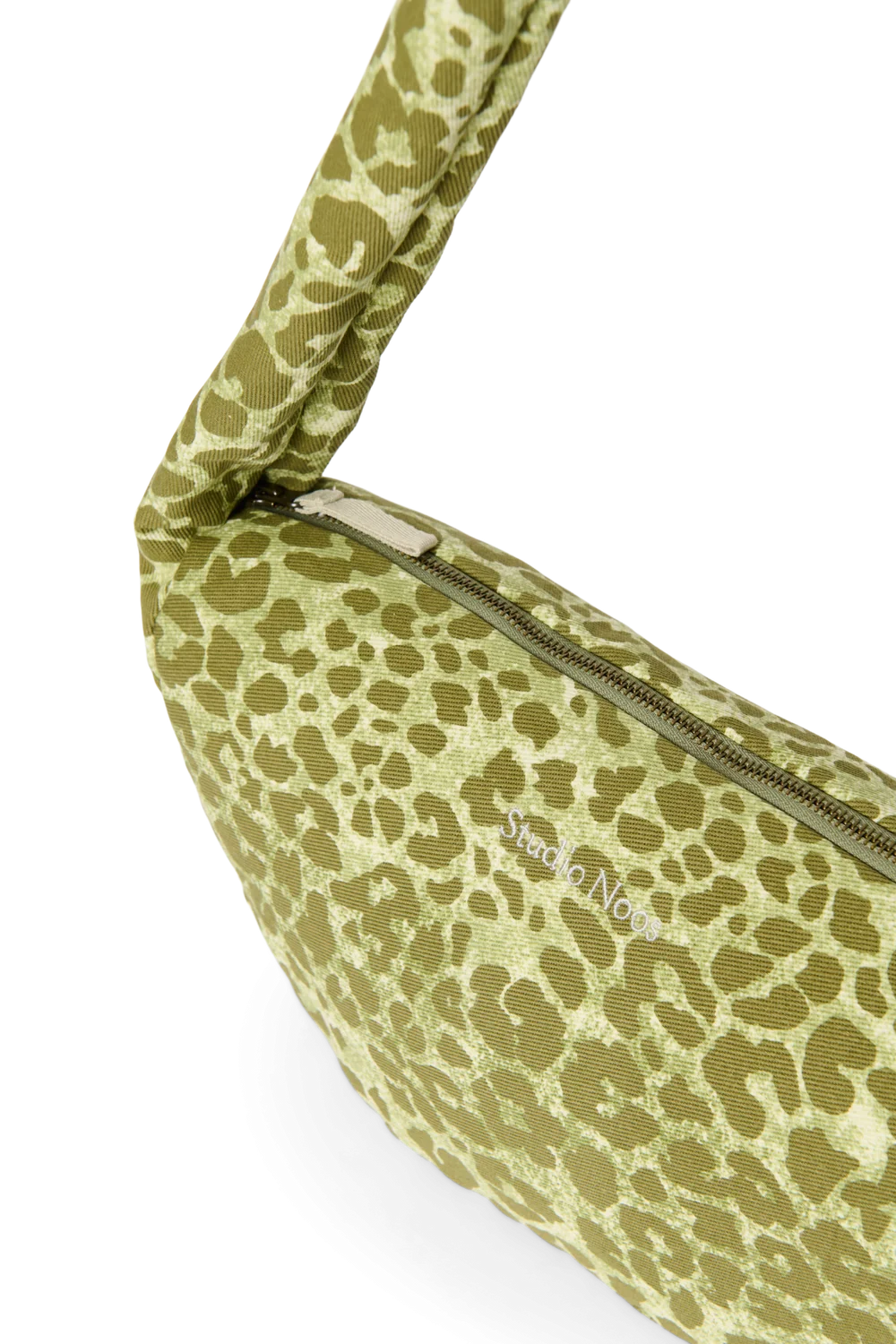Cotton Mini Cross Body Bag | Green Leopard