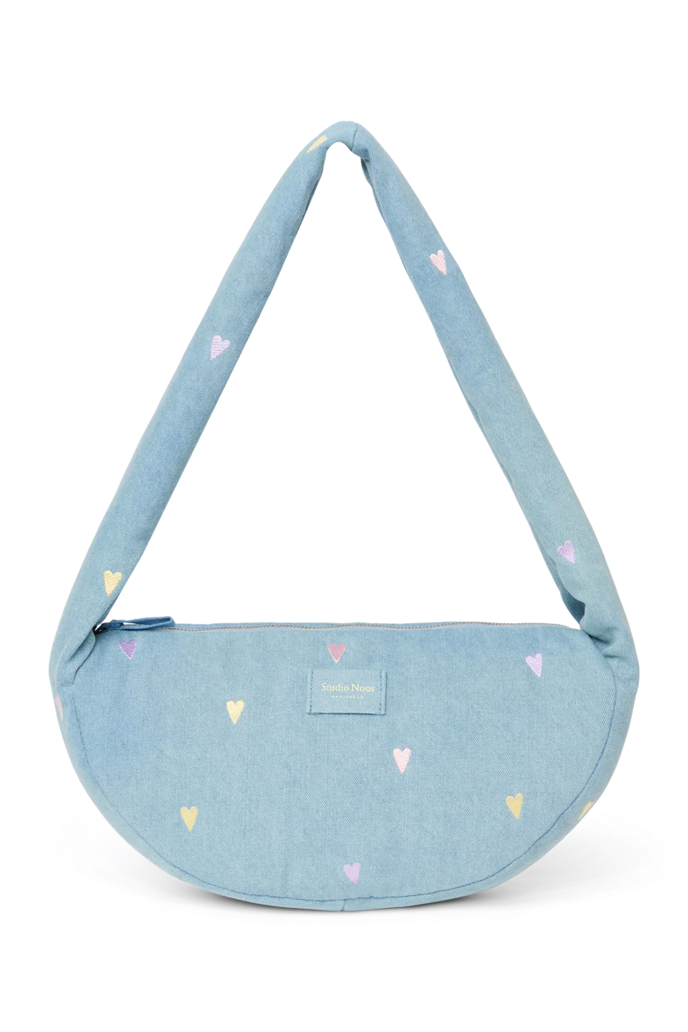 Denim Mini Cross Body Bag | Light Blue Hearts