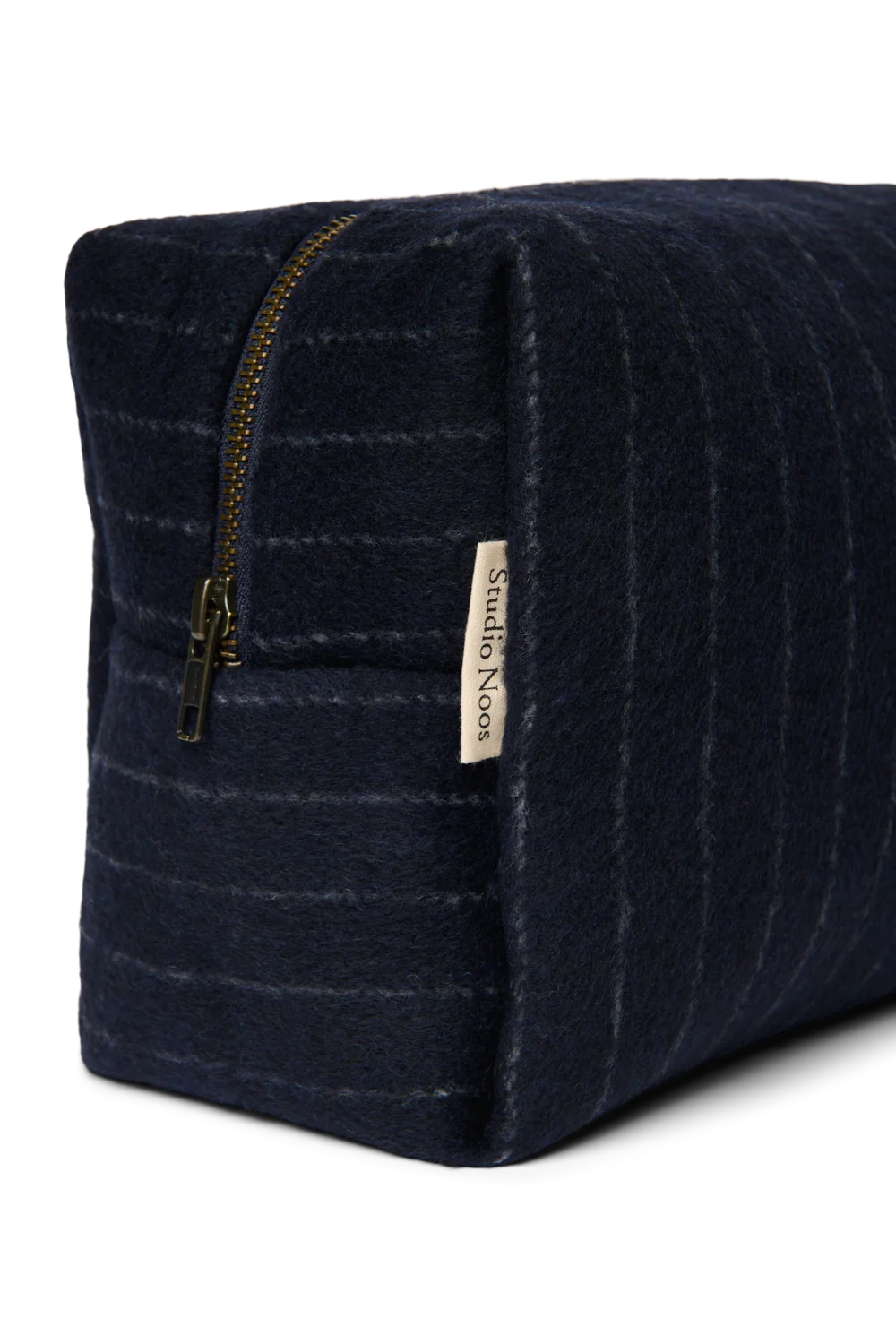 Flannel Chalkstripe Toiletry Bag | Dark Blue