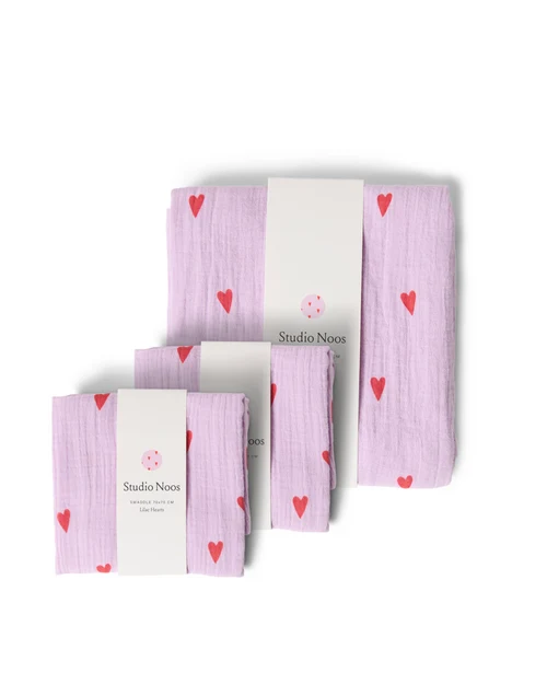 Swaddle Gift Set | Purple Hearts