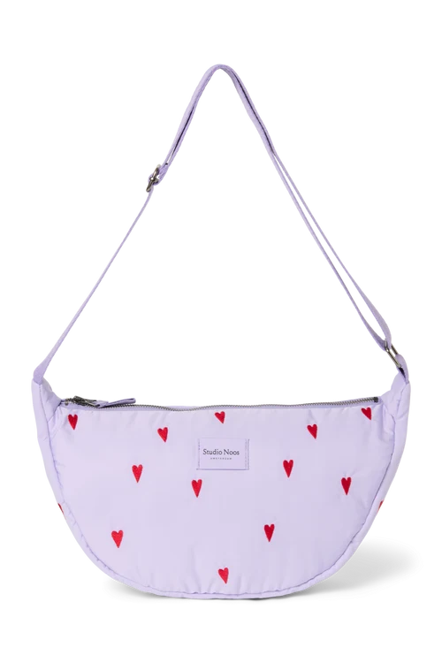 Puffy Adult Fanny Pack | Purple Hearts