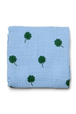 Swaddle Print Medium | Light Blue Clover
