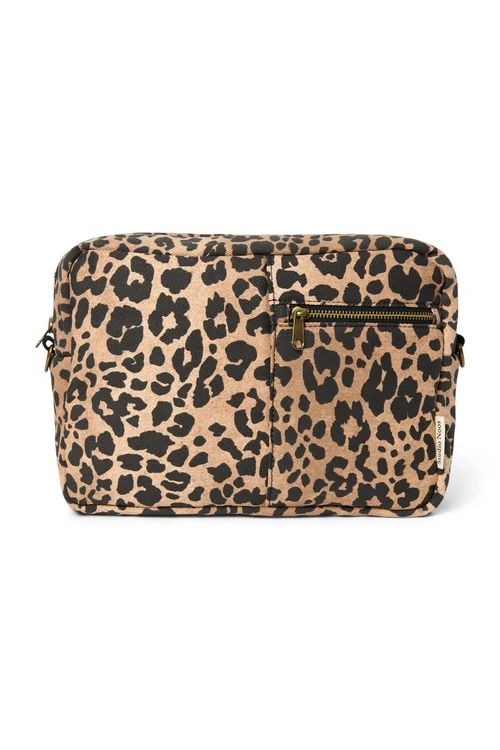 Cotton Stroller Organizer | Brown Leopard