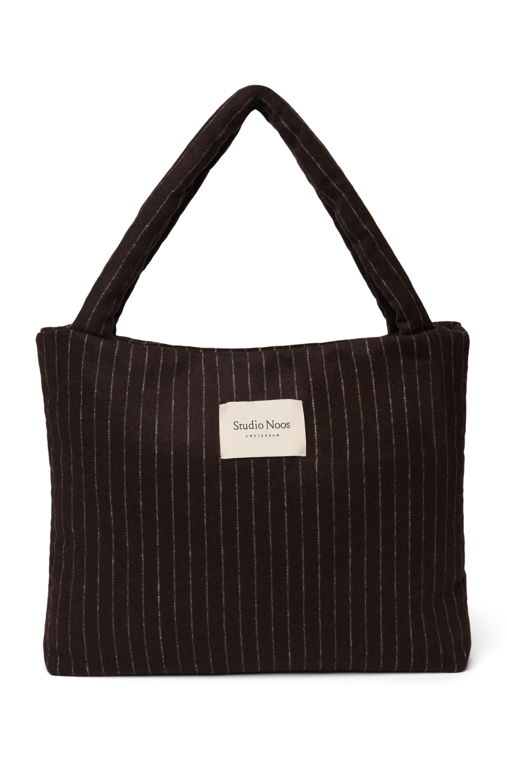 Flannel Chalkstripe Mom Bag | Brown