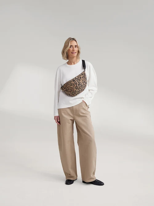 Cotton Adult Fanny Pack | Brown Leopard