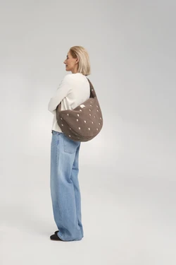 Teddy Cross Body Bag | Brown Hearts