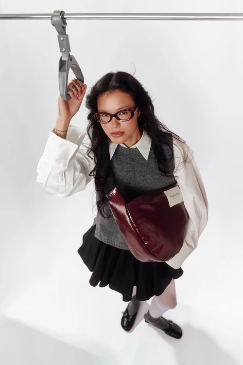 Vegan Leather Cross Body Bag | Burgundy