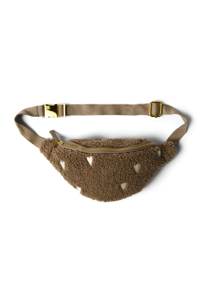 Teddy Mini Fanny Pack | Brown Hearts