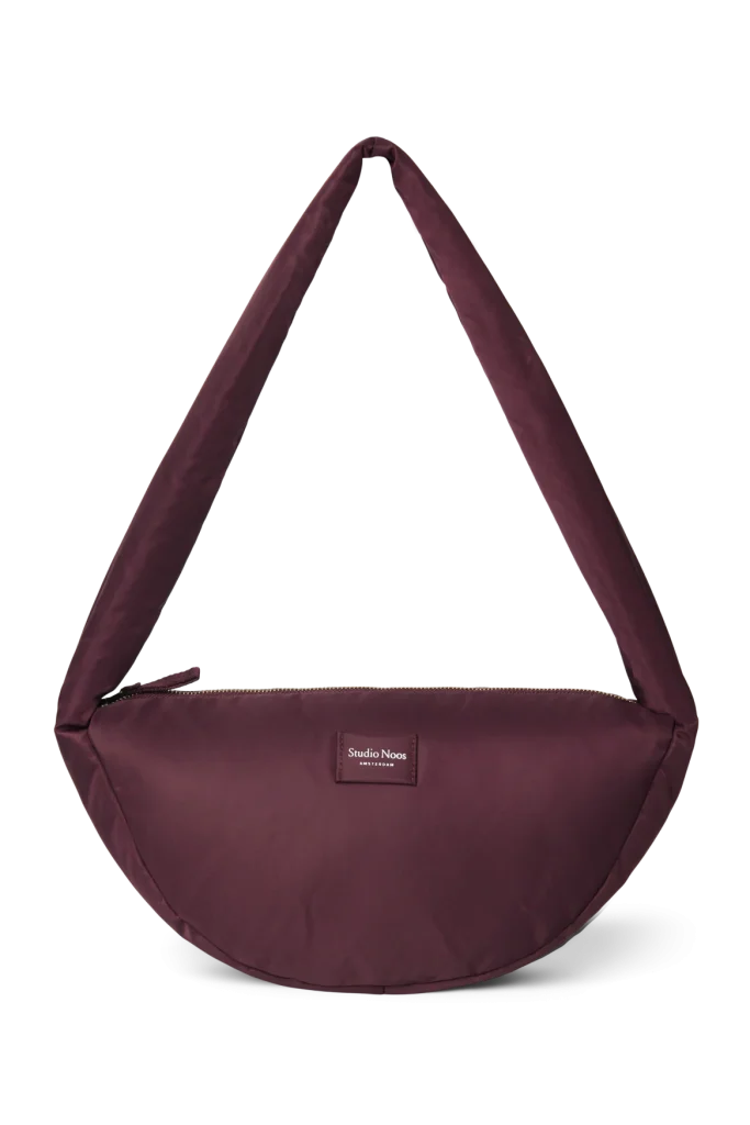 Technical Puffy Mini Cross Body Bag | Burgundy