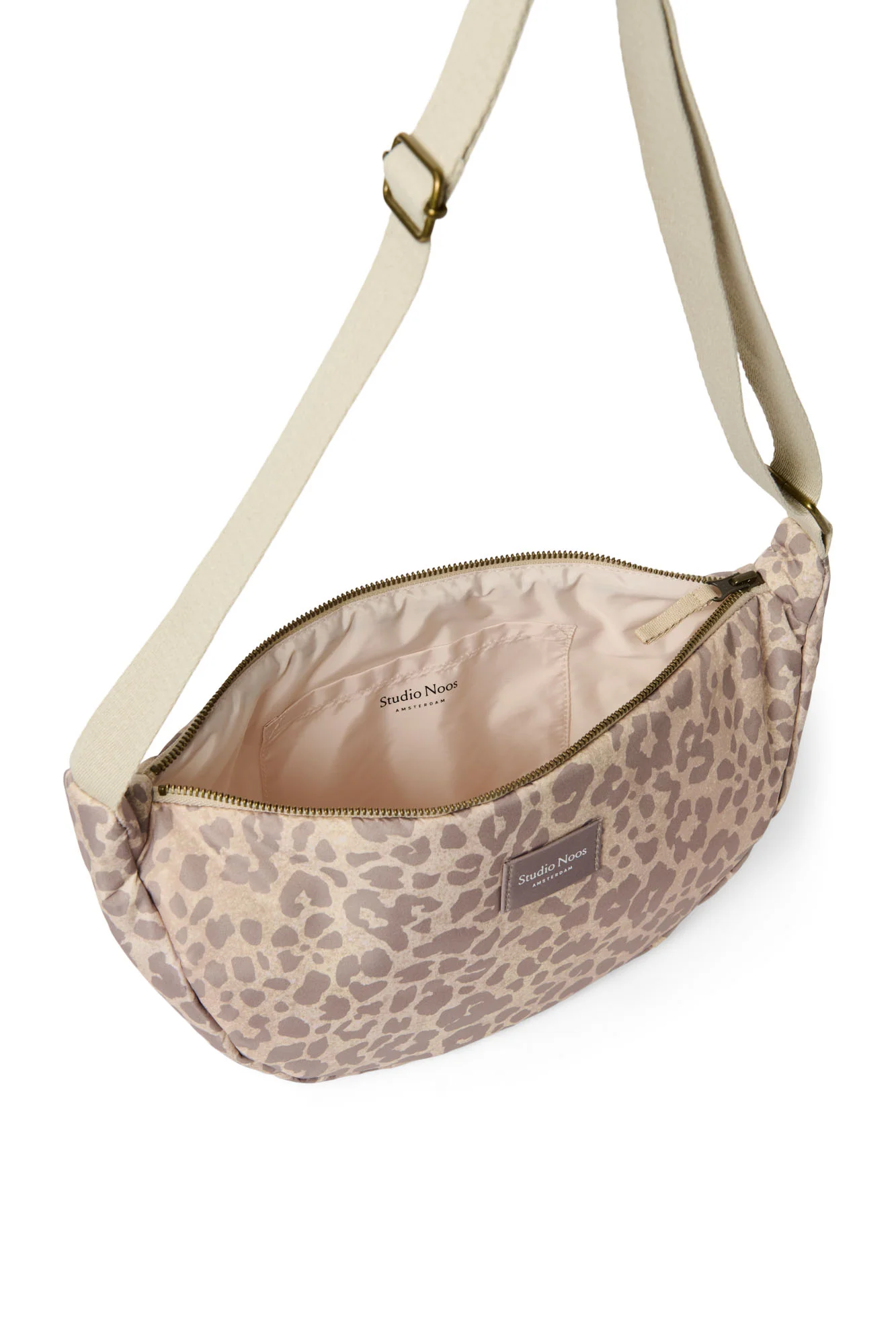 Puffy Adult Fanny Pack | Beige Leopard