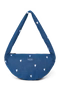 Denim Mini Cross Body Bag | Dark Blue White Hearts